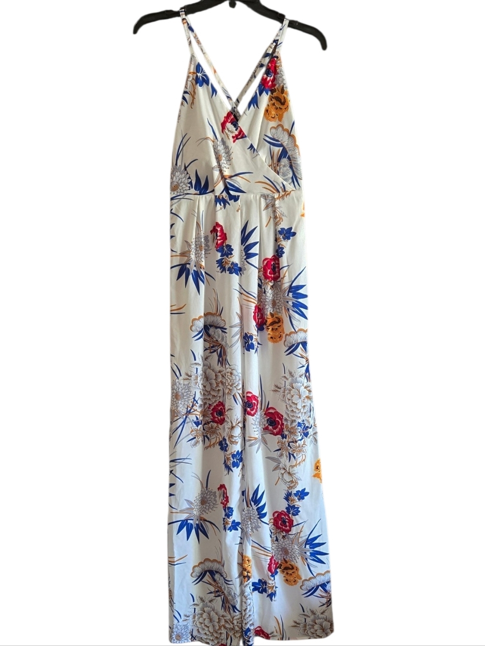 Fashionnova Floral V-Neck Wide Leg Jumpsuit